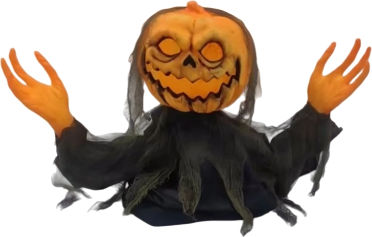 Halloweenska dekoracija gospa buča 89 cm