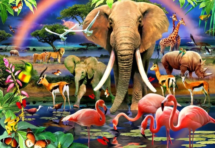 Sestavljanka Afriška savana 1000 kosov BLUEBIRD