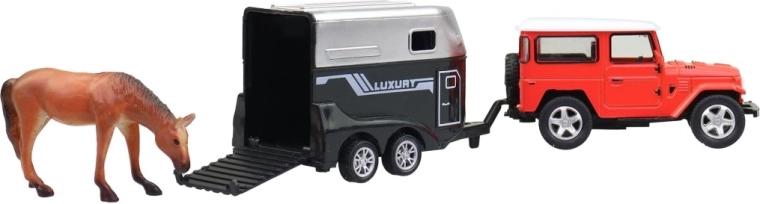 Realistic play with a trailer and an animal