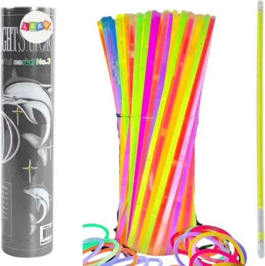 Fluorescenčne zapestnice 100 kosov - več barv, svetijo v temi