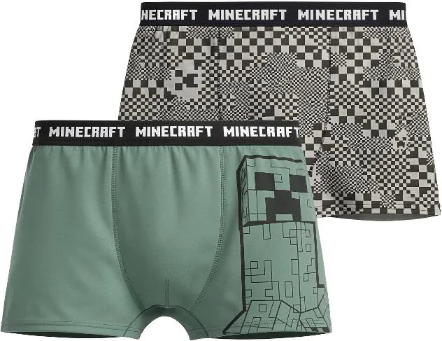 Minecraft fantovske boksarice zeleno-sive (duopack 2 kosa)
