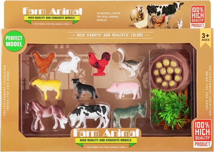 Set figuric domačih živali s kmetijo (10 kos)