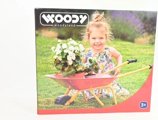 Woody otroški kovinski vrtni samokolnica rdeča 77 cm