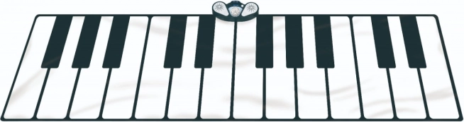 Velika glasbena blazina za otroke 3+ Keyboard XXL 260x74cm z načinom snemanja in MP3 kablom