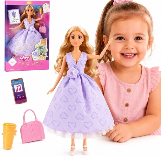 Lutka Woopie Royal Lily z dolgimi blond lasmi, visoka 30 cm, in dodatki