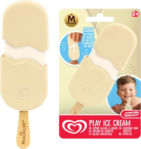 Casdon Magnum classic white – igračka sladoled na palčki v prelivu iz bele čokolade