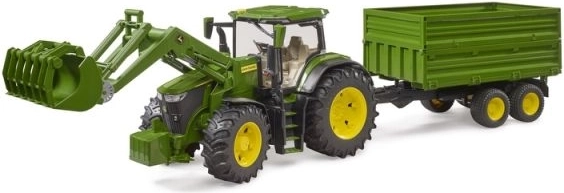Bruder traktor John Deere 7R 350 s čelnim nakladalnikom in tandemskim prekucnim priklopnikom