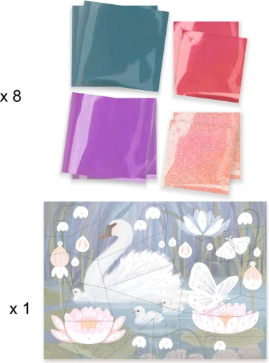 Bleščeča folijska mozaika s šablono