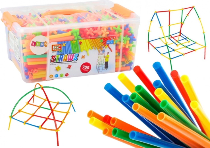 Set 3D gradbenih slamic v barvni škatli 800 kos