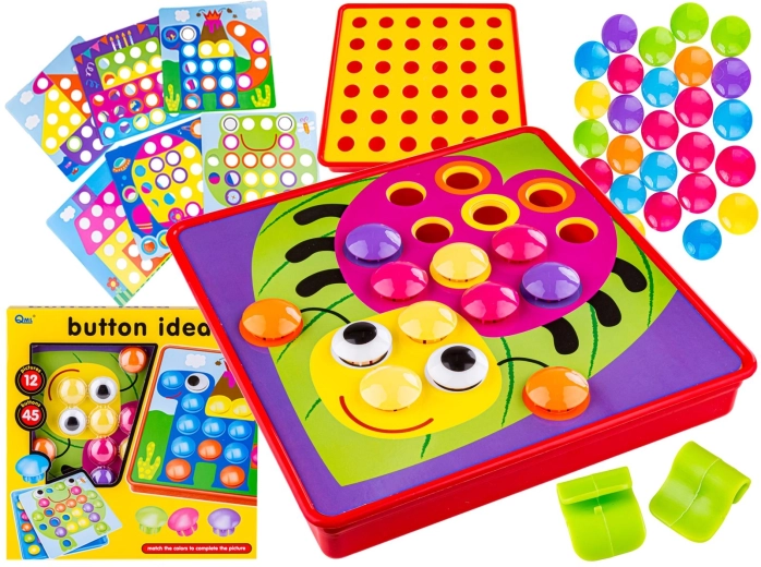Educational button mosaic with templates