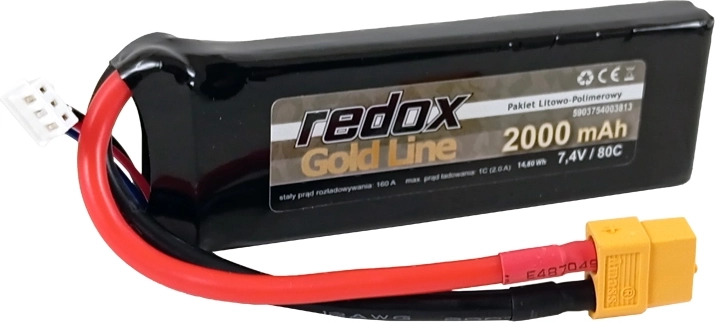 Redox gold line lipo akumulator 2000 mah 7,4 v 80c xt-60