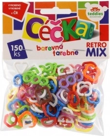 Barvni retro mix C-jev – 150 kosov plastičnih izlivkov