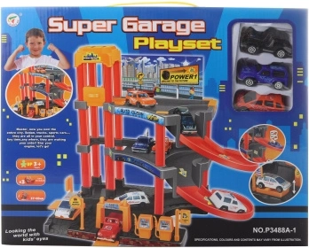 Plastična garaža s 3 avtomobilčki