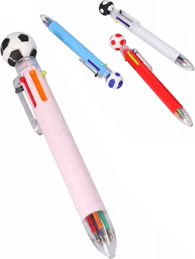 Children’s six-colour ballpoint pen with football motif - 1 piece