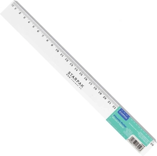 Clear plastic ruler 30 cm Starpak - 1 piece