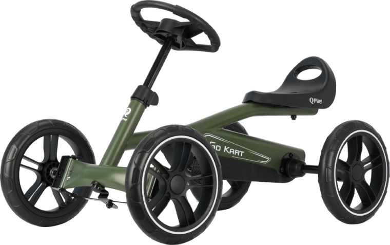 Qplay pedalni go-kart vojaško zelene barve za otroke od 3 let