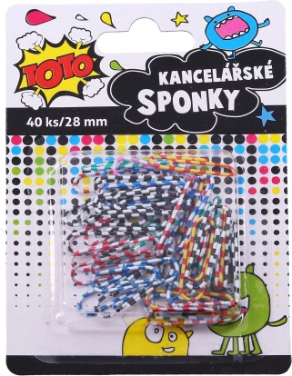 Pisemske sponke črtaste 28 mm - 40 kosov