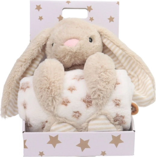 Carlo baby flisasta odejica s plišastim zajčkom Bunny beige - 1 kos