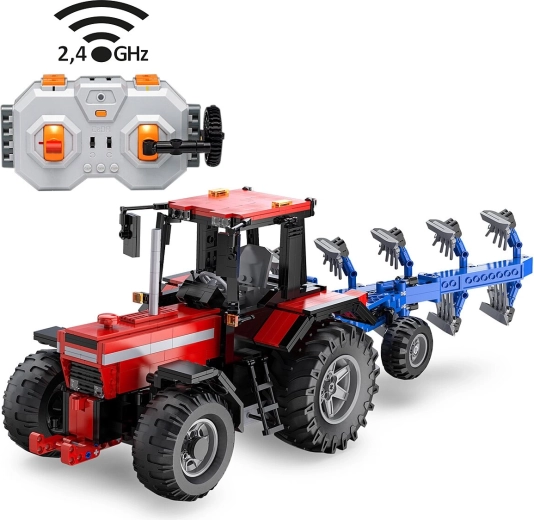 CaDA daljinsko vodljiv traktor s plugom, gradbeni komplet 1:17