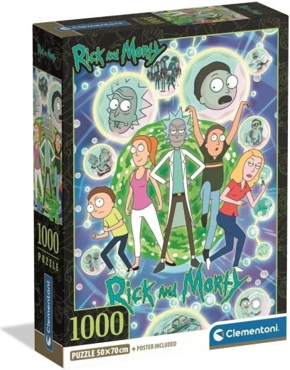 Clementoni puzzle Rick in Morty: multivezijska kolaž 1000 kosov