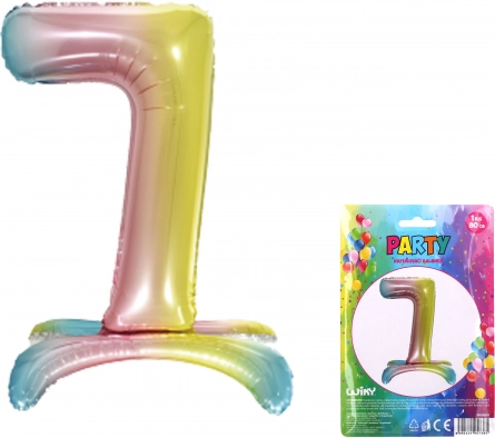 Foliasti balon številka 7 mavrični 80 cm
