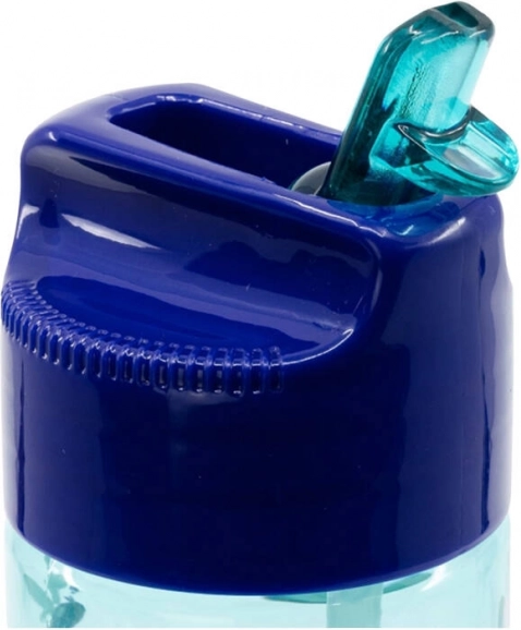 Flip-top spout with straw, splash-resistant