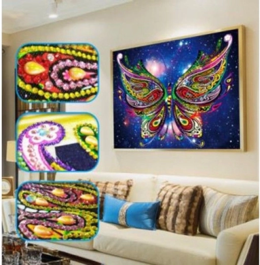 Diamantno vezenje (diamond painting) metulj 30 × 40 cm – 1 kos