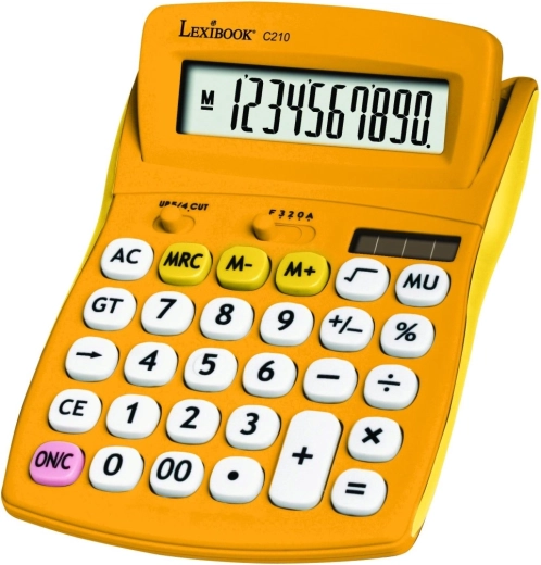Lexibook pocket calculator, 10-digit with silicone surface – yellow