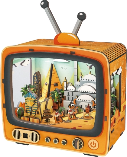2Kids Toys 3D lesena sestavljanka retro TV z egipčanskim prizorom