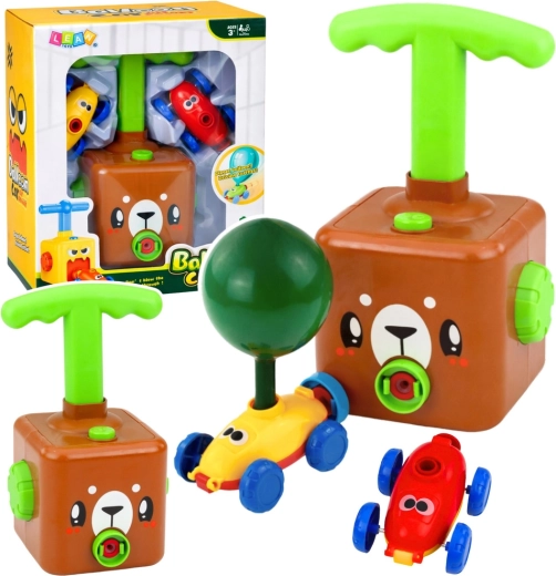 Balonarski avtomobilček z medvedjo črpalko – izobraževalni komplet za otroke