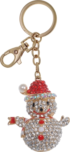 Obesek za ključe zlat snežak