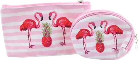 Komplet kozmetičnih torbic s flamingi – 3 kosi
