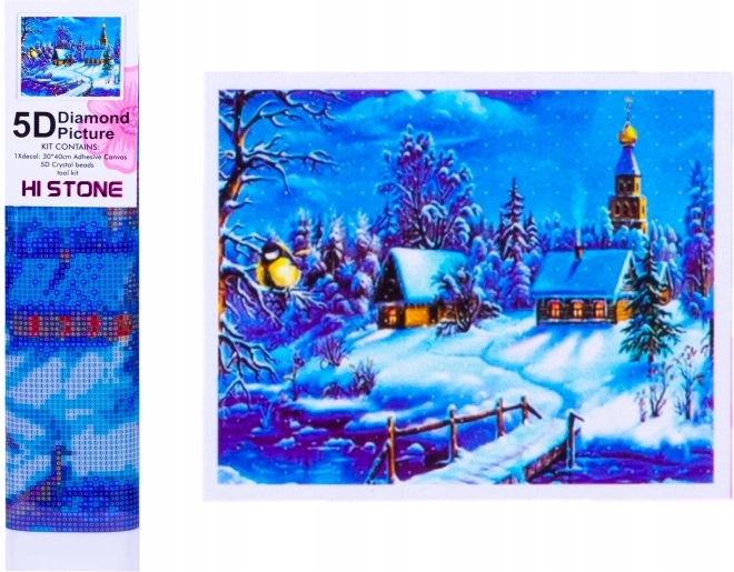 Norimpex diamond painting Winter in a small town 30 × 40 cm