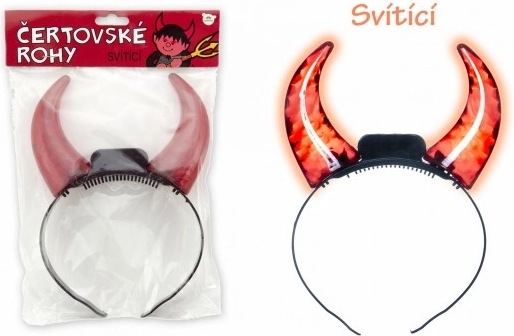 Svetleči hudičevski rogovi na baterije 15 cm
