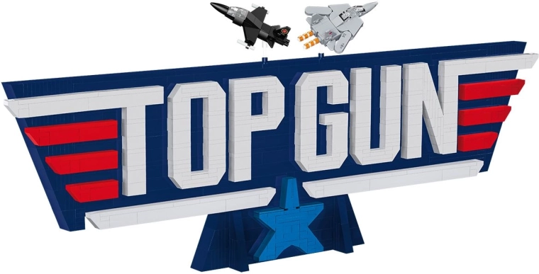Ikonični 3D-logotip Top Gun kot razstavna dekoracija