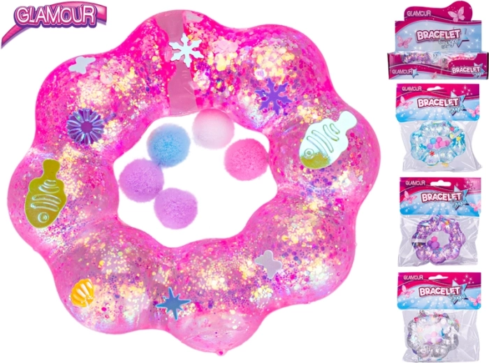 Glamour raztegljiva zapestnica s bleščicami 8,5 cm