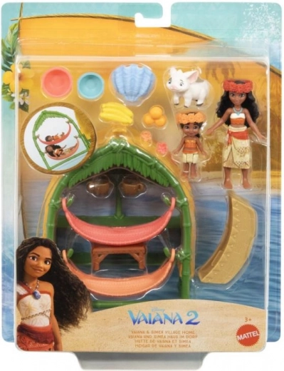 Igralni komplet mala punčka Vaiana in sestra v vasici