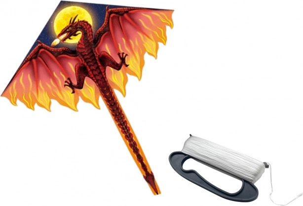 Veliki zmaj, rdeč, dolg rep 170 cm x 130 cm