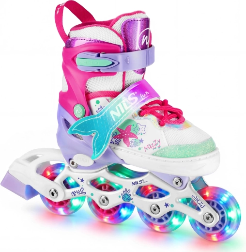 Otroške drsalke 4v1 z LED kolesci NILS Fun Mazzy – S (31–34)