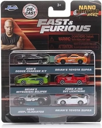 JADA Fast & Furious metal toy cars 4 cm – set of 6 pcs