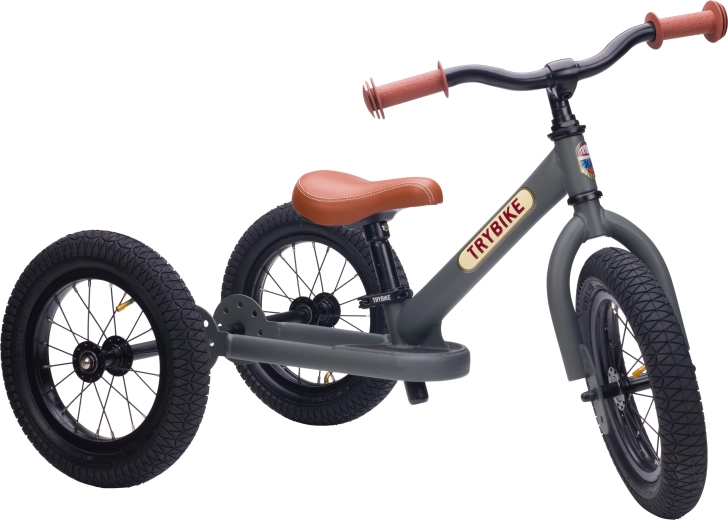 Trybike otroški poganjalček 2v1 (tricikel in poganjalček) mat siva