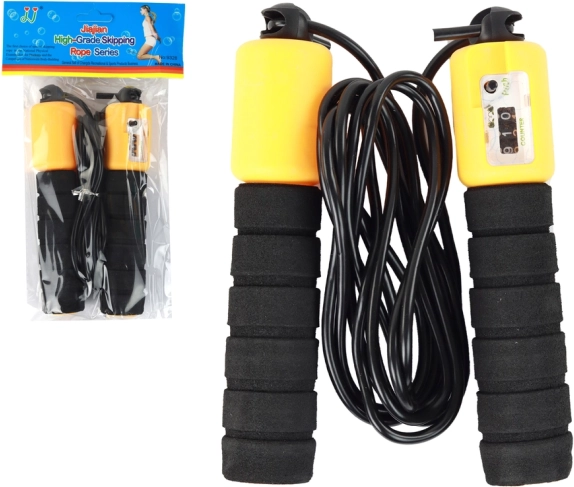 Preskakovalna Vrv Črno-Oranžna S Števcem Fitness