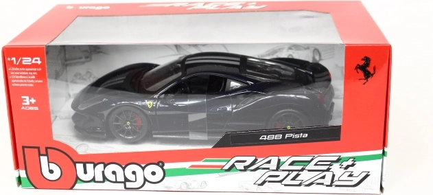 Bburago Ferrari 488 Pista modre barve s srebrnimi črtami 1:24