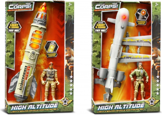 The Corps! vojaški igralni set z raketo ali dronom, svetlobni in zvočni učinki