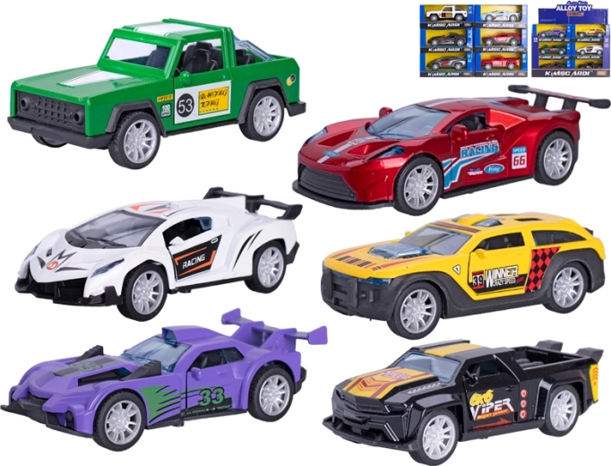 Kovinski dirkalni avtomobilček 13 cm s povratnim pogonom