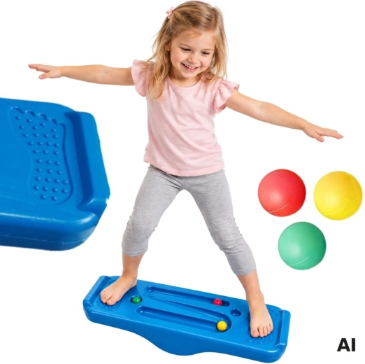 WOOPIE blue balance board with sensory maze