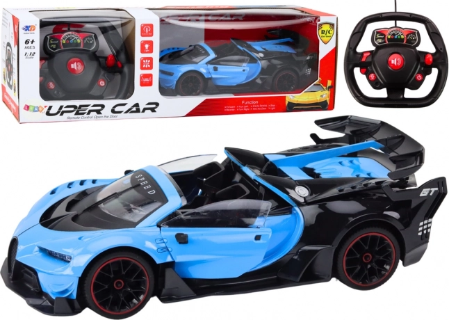RC športni avto 1:12 odpirajoča se vrata moder