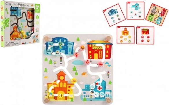 Leseni izobraževalni labirint 2v1 mesto in recikliranje CLASSIC WORLD 30 × 30 cm