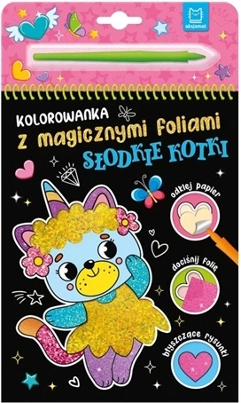Pobarvanka s čarobnimi folijami Sladke mucke