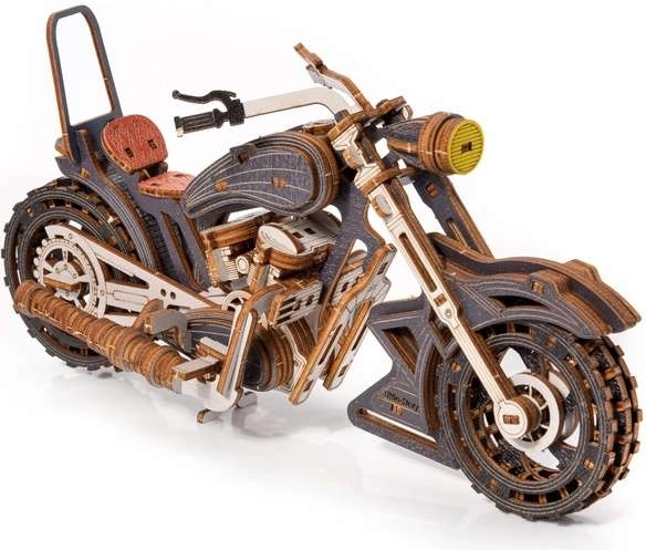 Little Story 3D lesena sestavljanka motocikel Yankee Chopper siva
